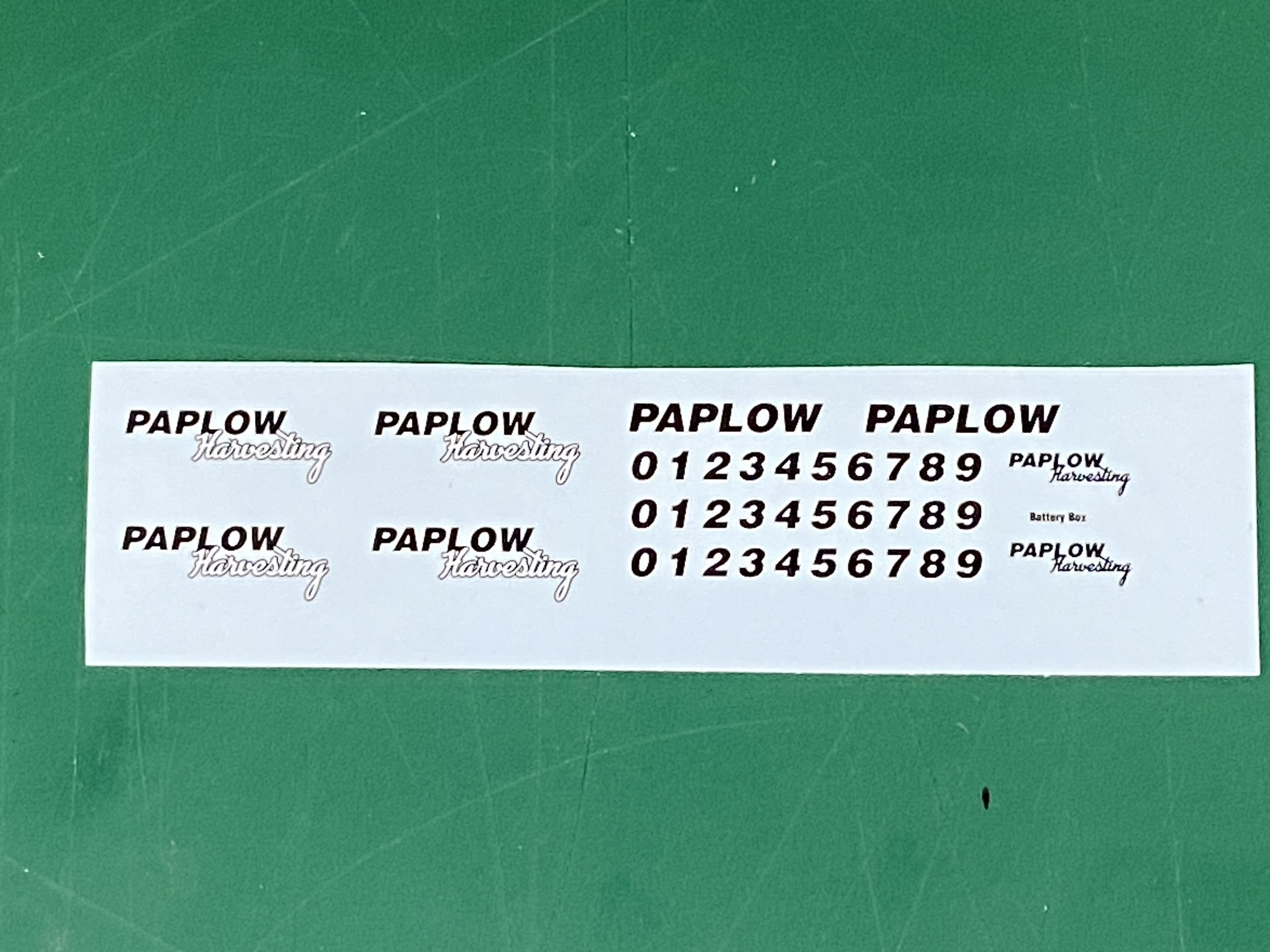 Paplow Harvesting Decals