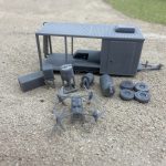 1/64 Scale 3D Printed Bumper Pull Drone Trailer – Front Workspace/Living Quarters